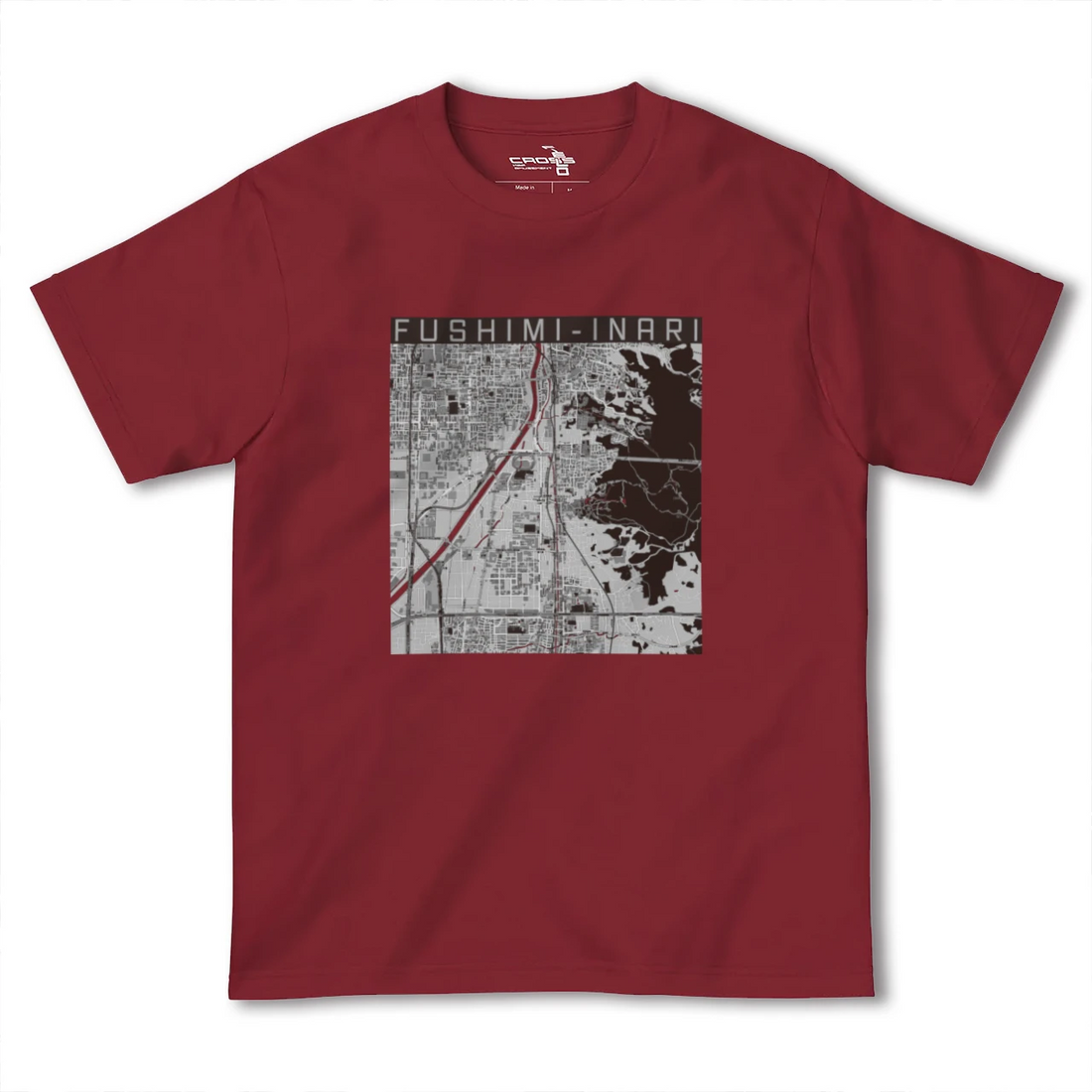 【伏見稲荷(京都府)】地図柄ヘビーウェイトTシャツ