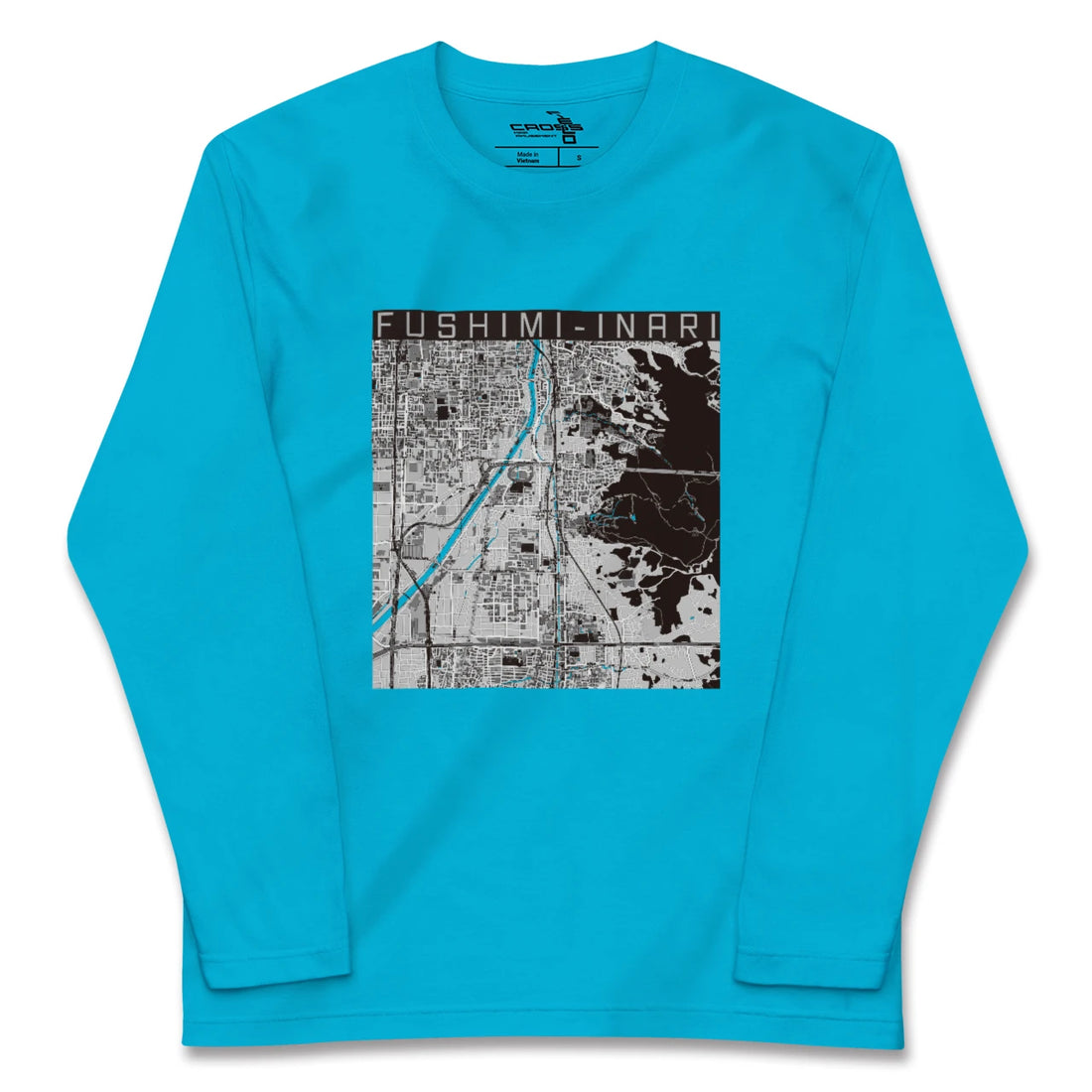 【伏見稲荷(京都府)】地図柄ロングスリーブTシャツ