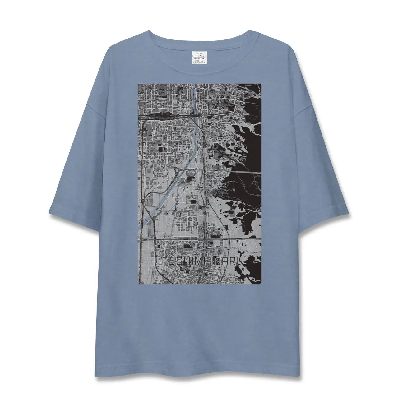 【伏見稲荷（京都府）】地図柄ビッグシルエットTシャツ
