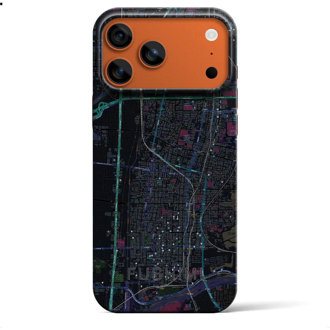 【伏見（京都府）】地図柄iPhoneケース（バックカバータイプ）