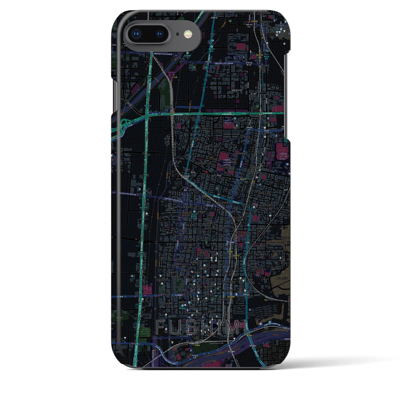 【伏見（京都府）】地図柄iPhoneケース（バックカバータイプ）