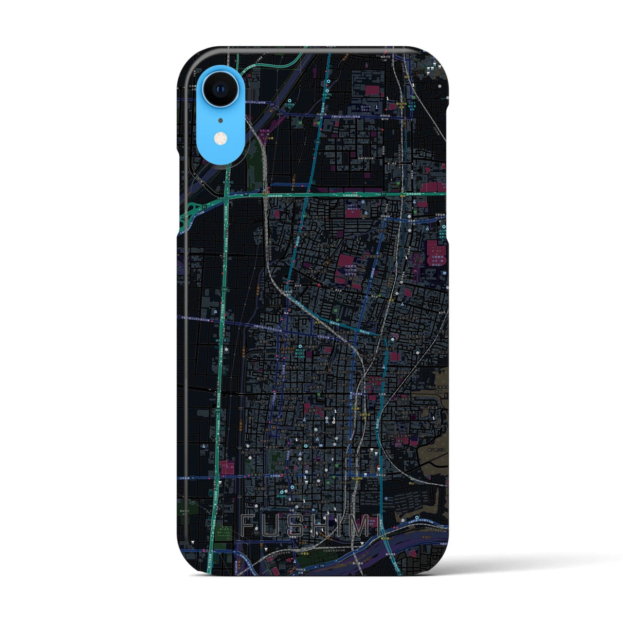 【伏見（京都府）】地図柄iPhoneケース（バックカバータイプ）