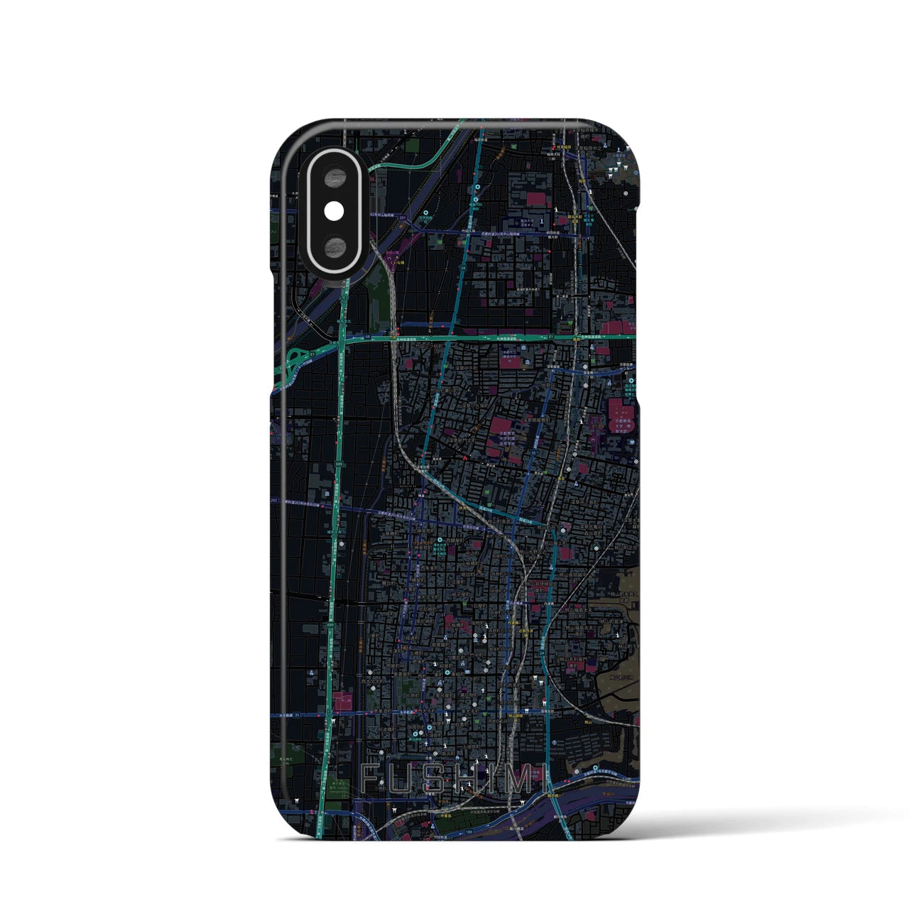 【伏見（京都府）】地図柄iPhoneケース（バックカバータイプ）