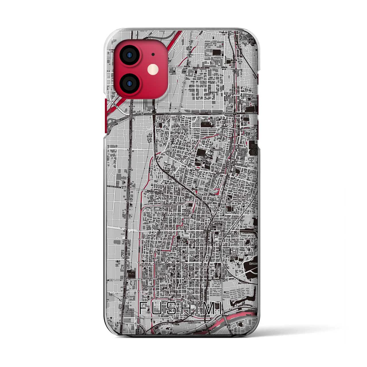 【伏見（京都府）】地図柄iPhoneケース（クリアタイプ）