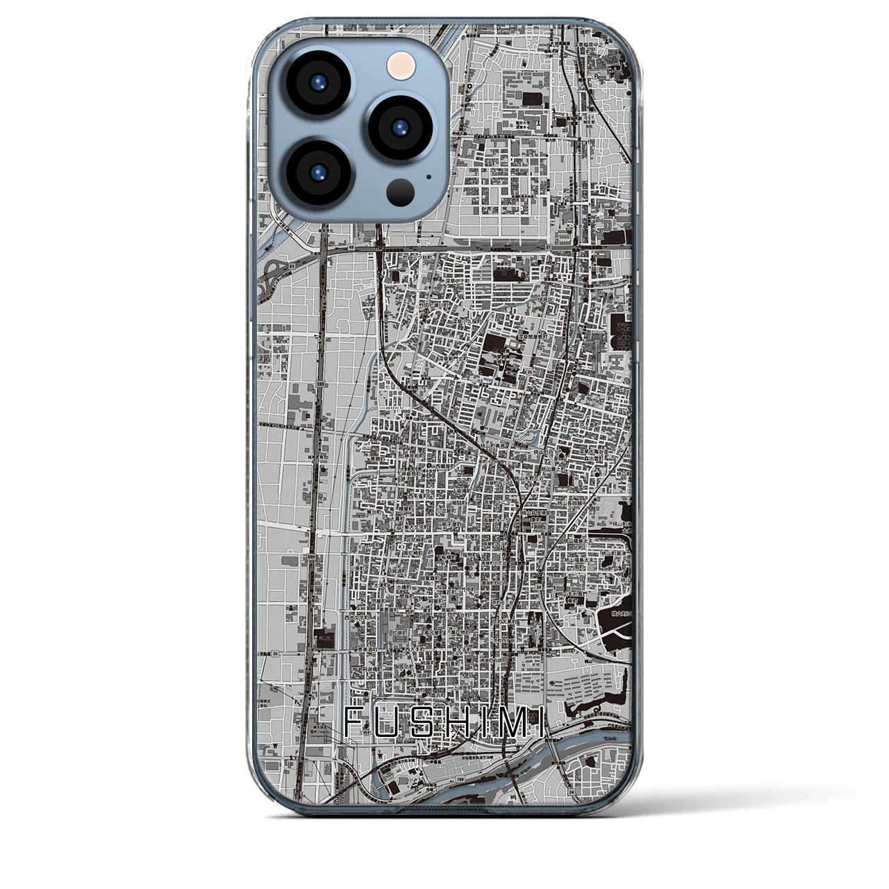 【伏見（京都府）】地図柄iPhoneケース（クリアタイプ）