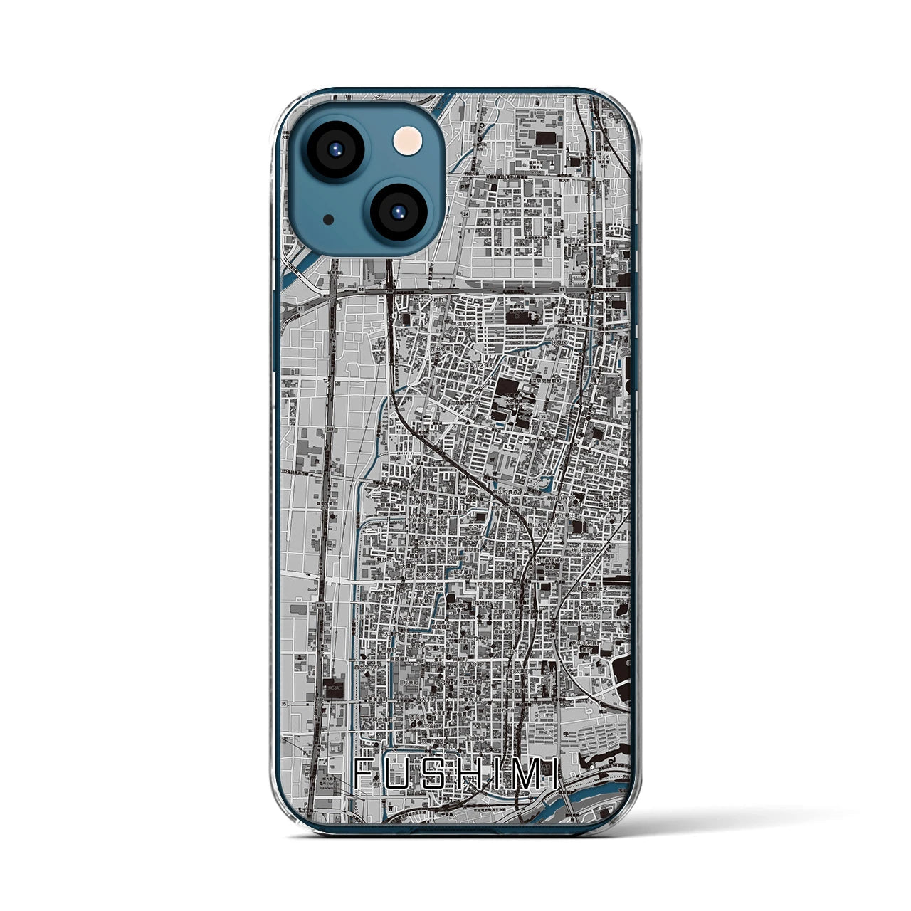 【伏見（京都府）】地図柄iPhoneケース（クリアタイプ）