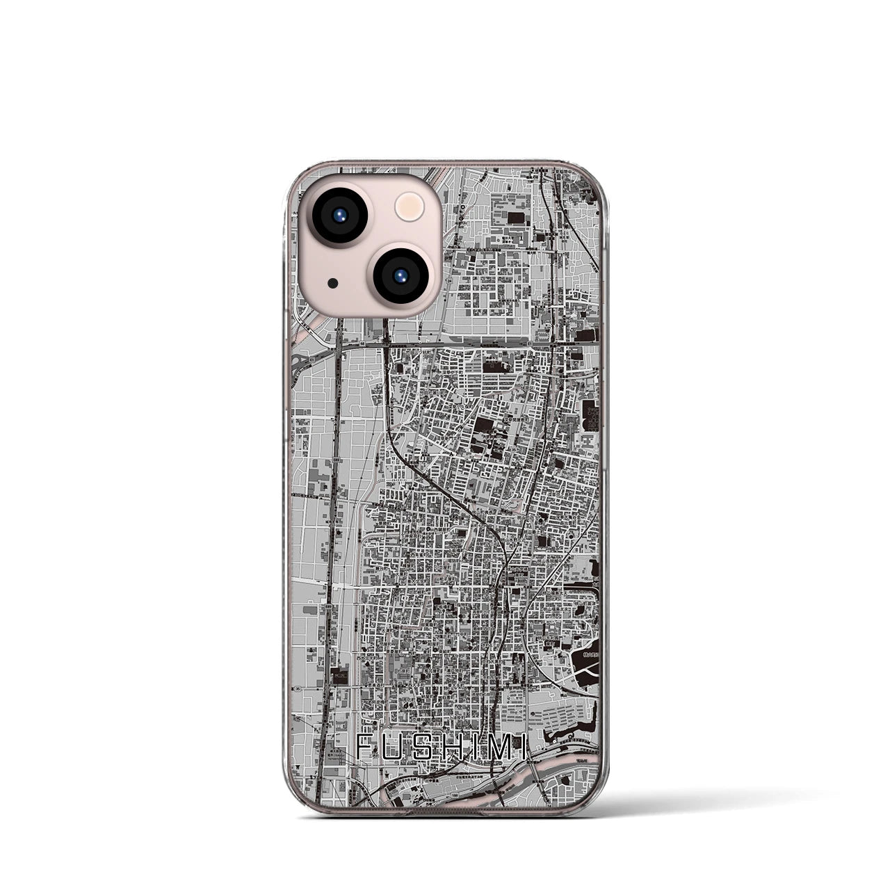 【伏見（京都府）】地図柄iPhoneケース（クリアタイプ）