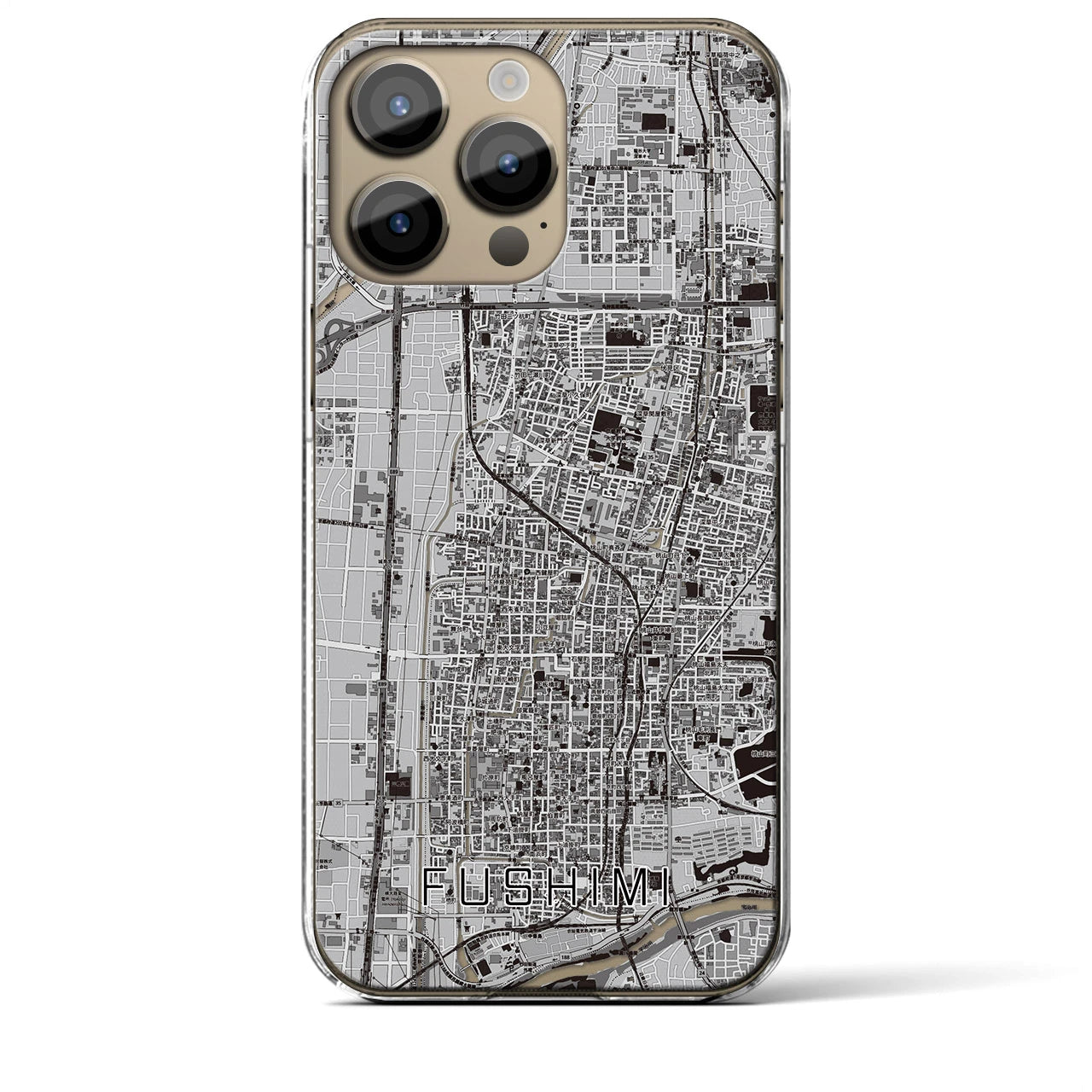 【伏見（京都府）】地図柄iPhoneケース（クリアタイプ）