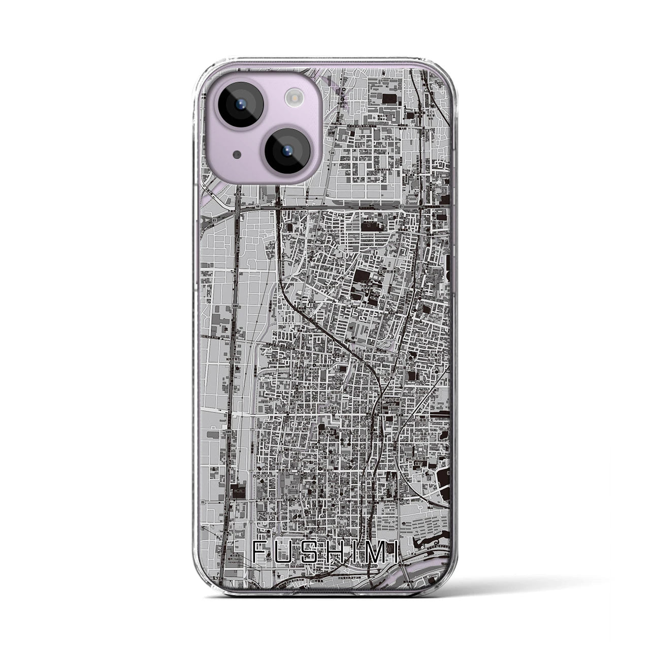 【伏見（京都府）】地図柄iPhoneケース（クリアタイプ）