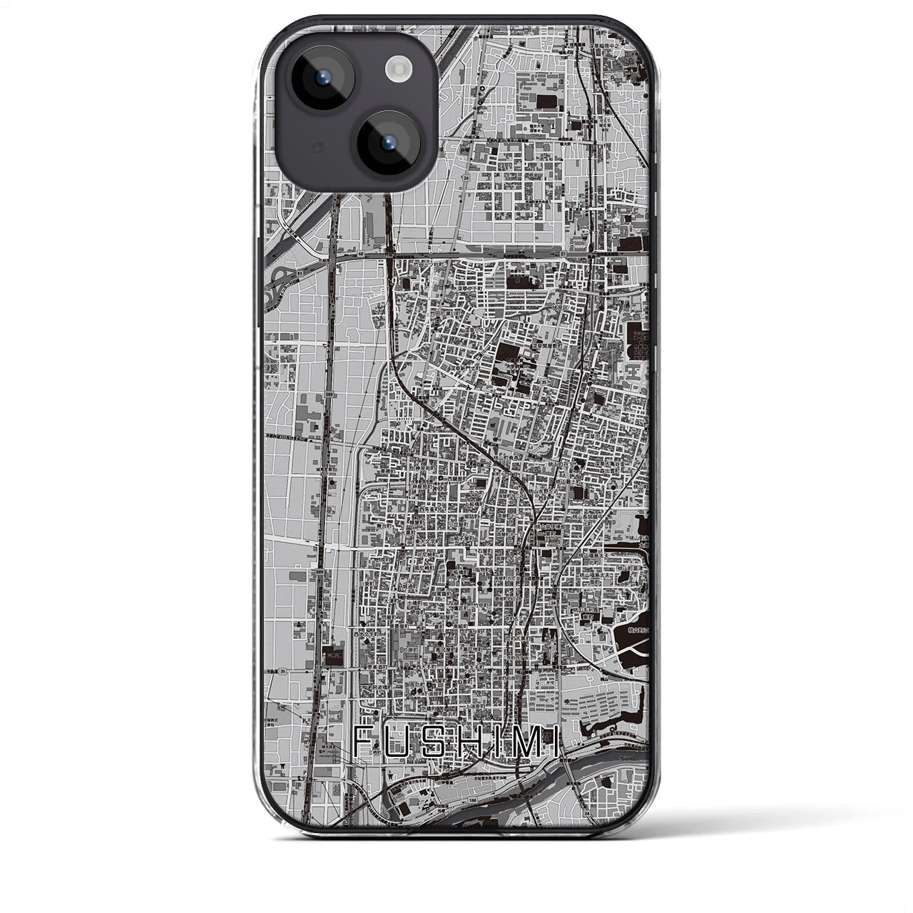 【伏見（京都府）】地図柄iPhoneケース（クリアタイプ）