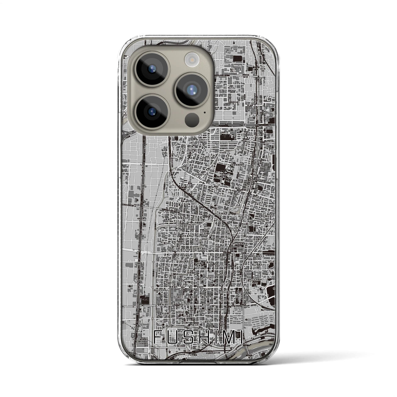 【伏見（京都府）】地図柄iPhoneケース（クリアタイプ）