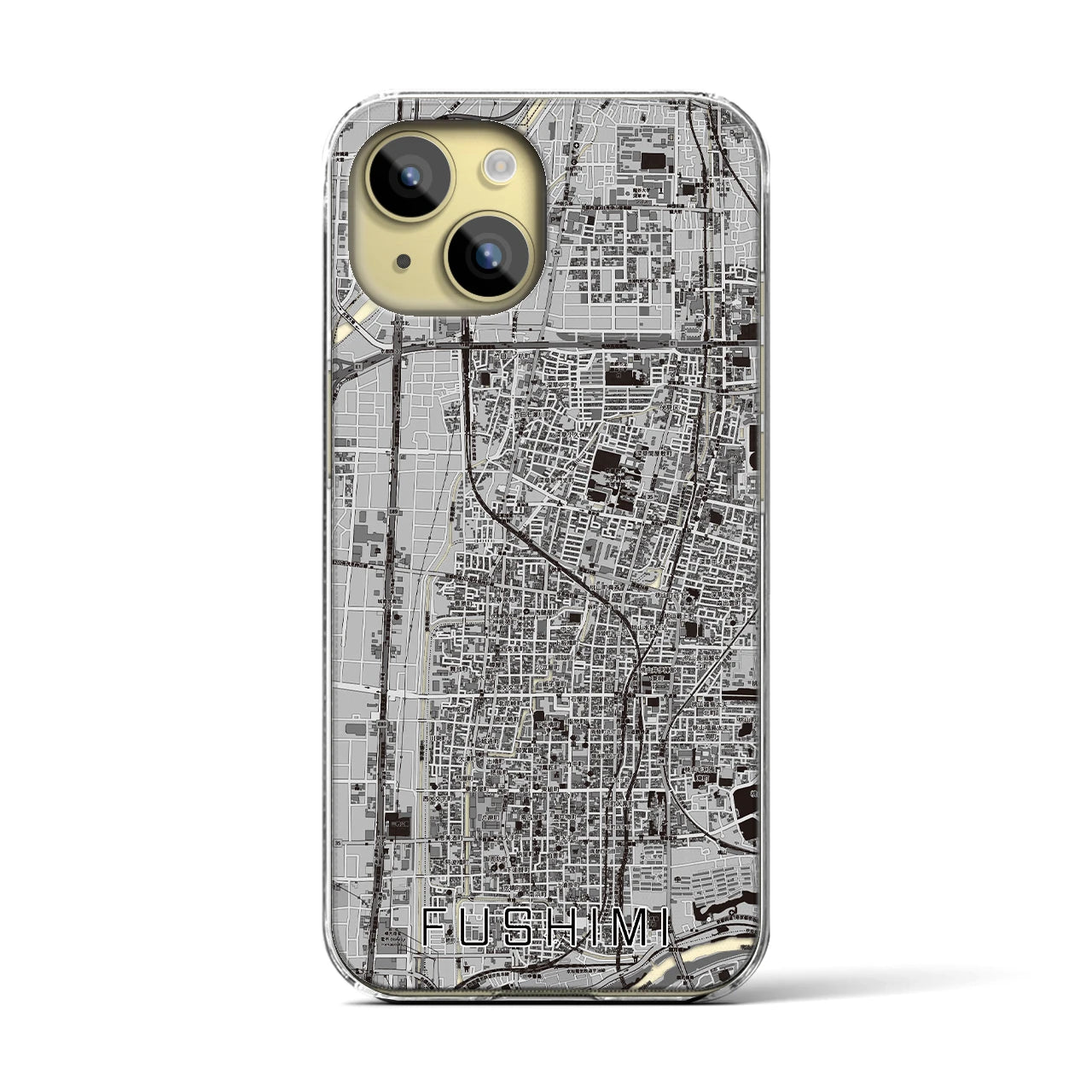 【伏見（京都府）】地図柄iPhoneケース（クリアタイプ）