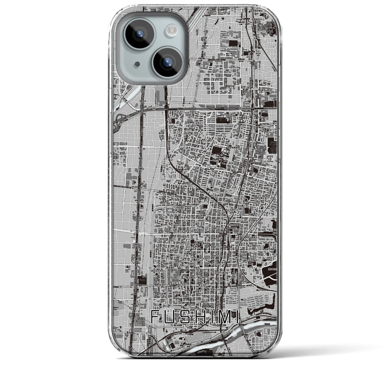 【伏見（京都府）】地図柄iPhoneケース（クリアタイプ）