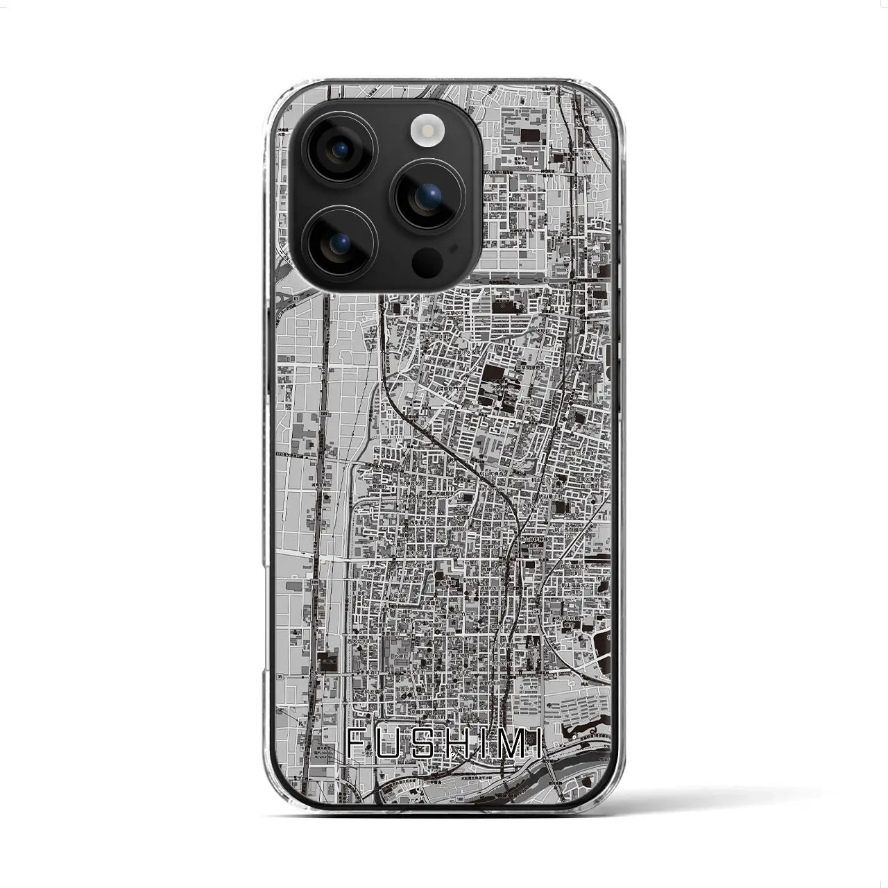 【伏見（京都府）】地図柄iPhoneケース（クリアタイプ）