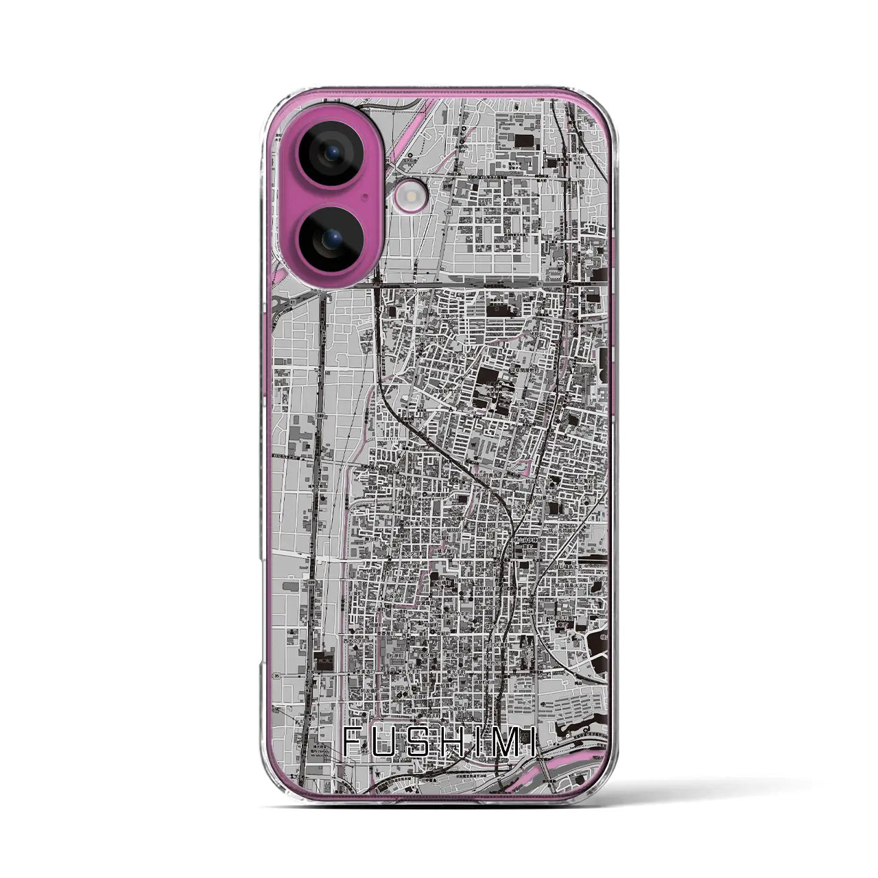 【伏見（京都府）】地図柄iPhoneケース（クリアタイプ）