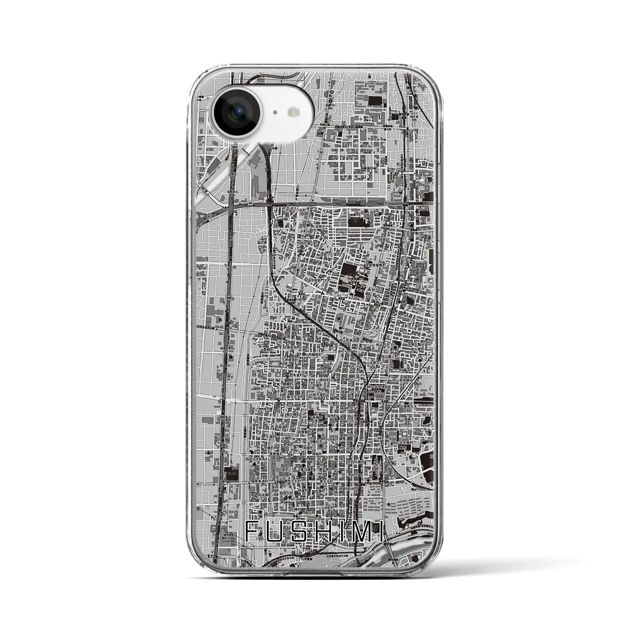 【伏見（京都府）】地図柄iPhoneケース（クリアタイプ）