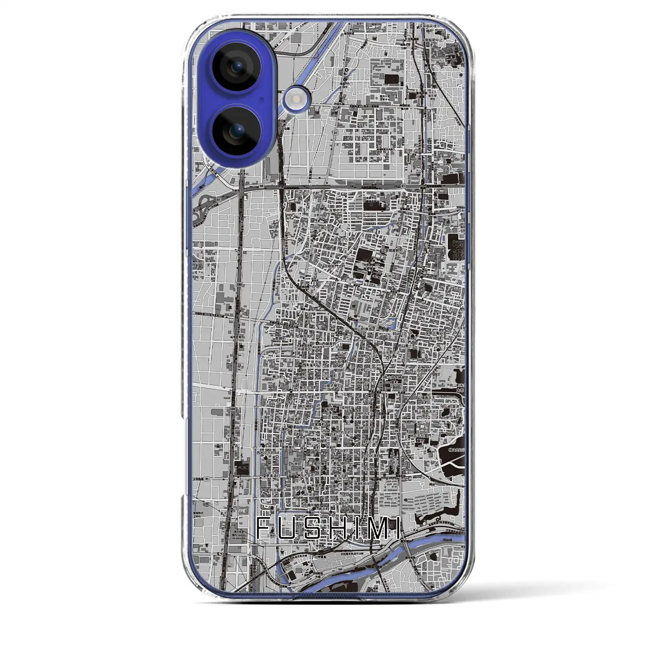 【伏見（京都府）】地図柄iPhoneケース（クリアタイプ）