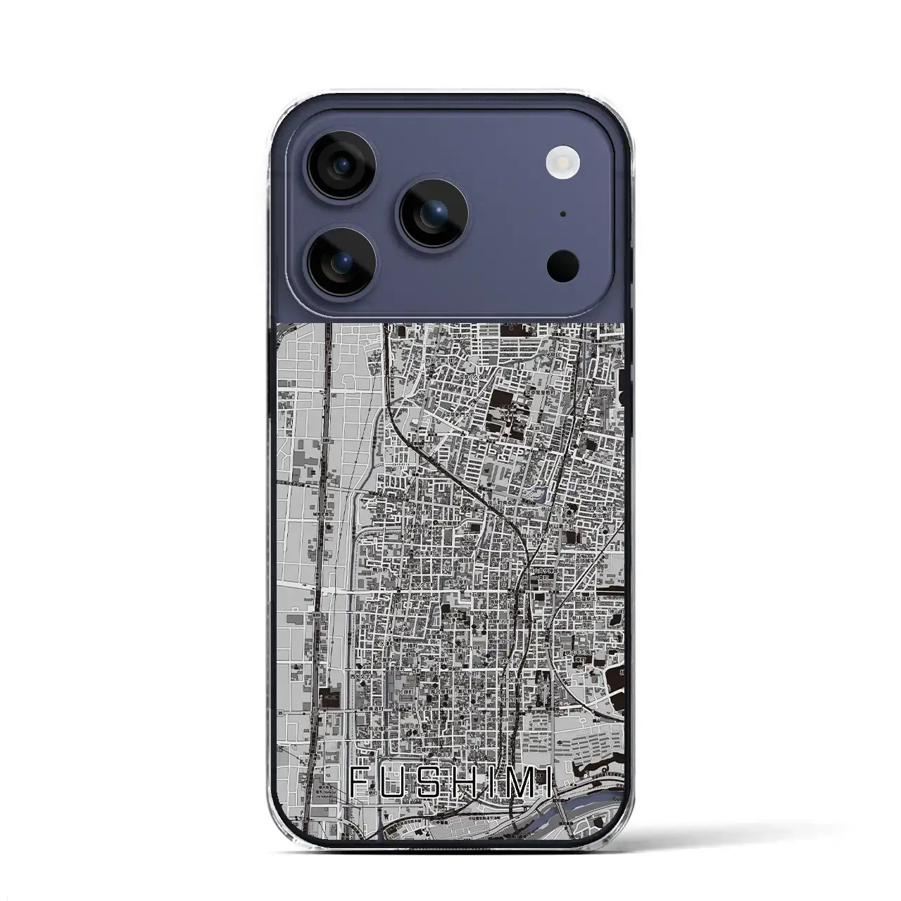 【伏見（京都府）】地図柄iPhoneケース（クリアタイプ）