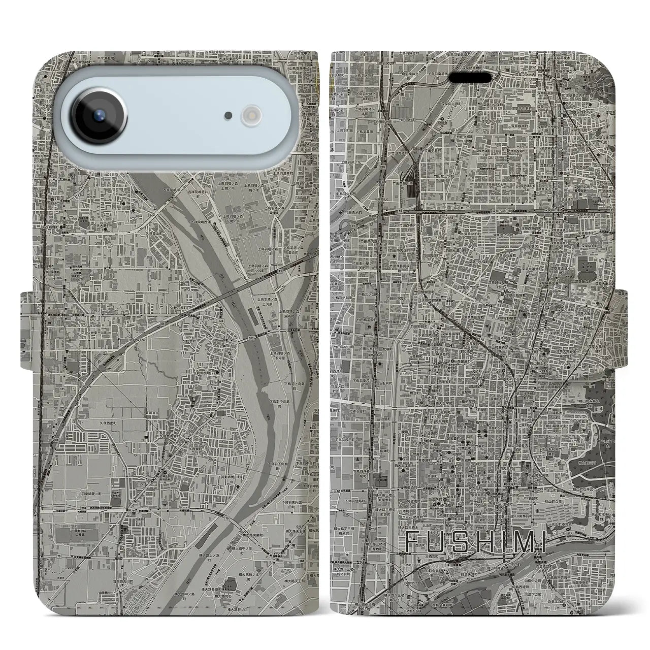 【伏見（京都府）】地図柄iPhoneケース（手帳タイプ）