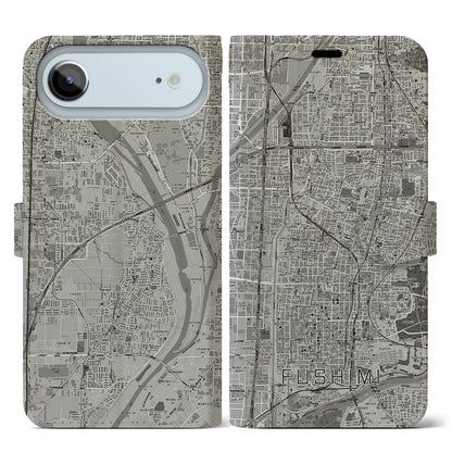 【伏見（京都府）】地図柄iPhoneケース（手帳タイプ）