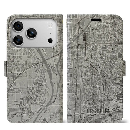 【伏見（京都府）】地図柄iPhoneケース（手帳タイプ）