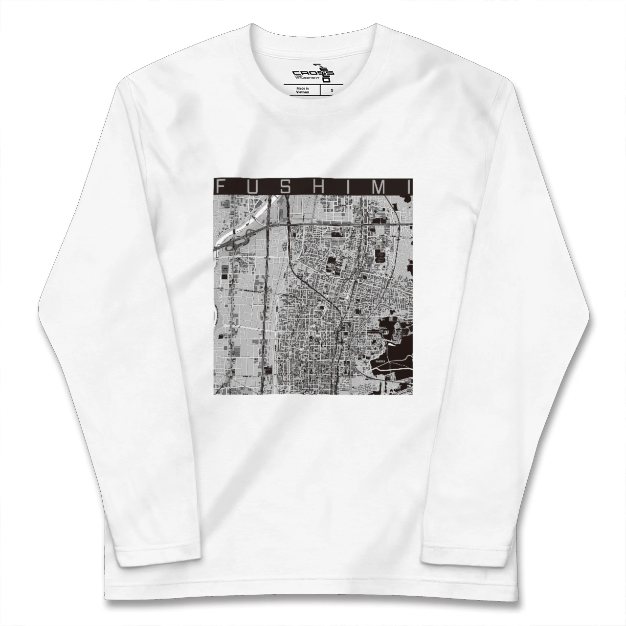 【伏見（京都府）】地図柄ロングスリーブTシャツ