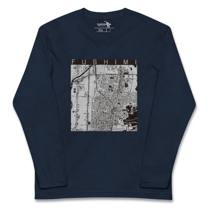 【伏見（京都府）】地図柄ロングスリーブTシャツ