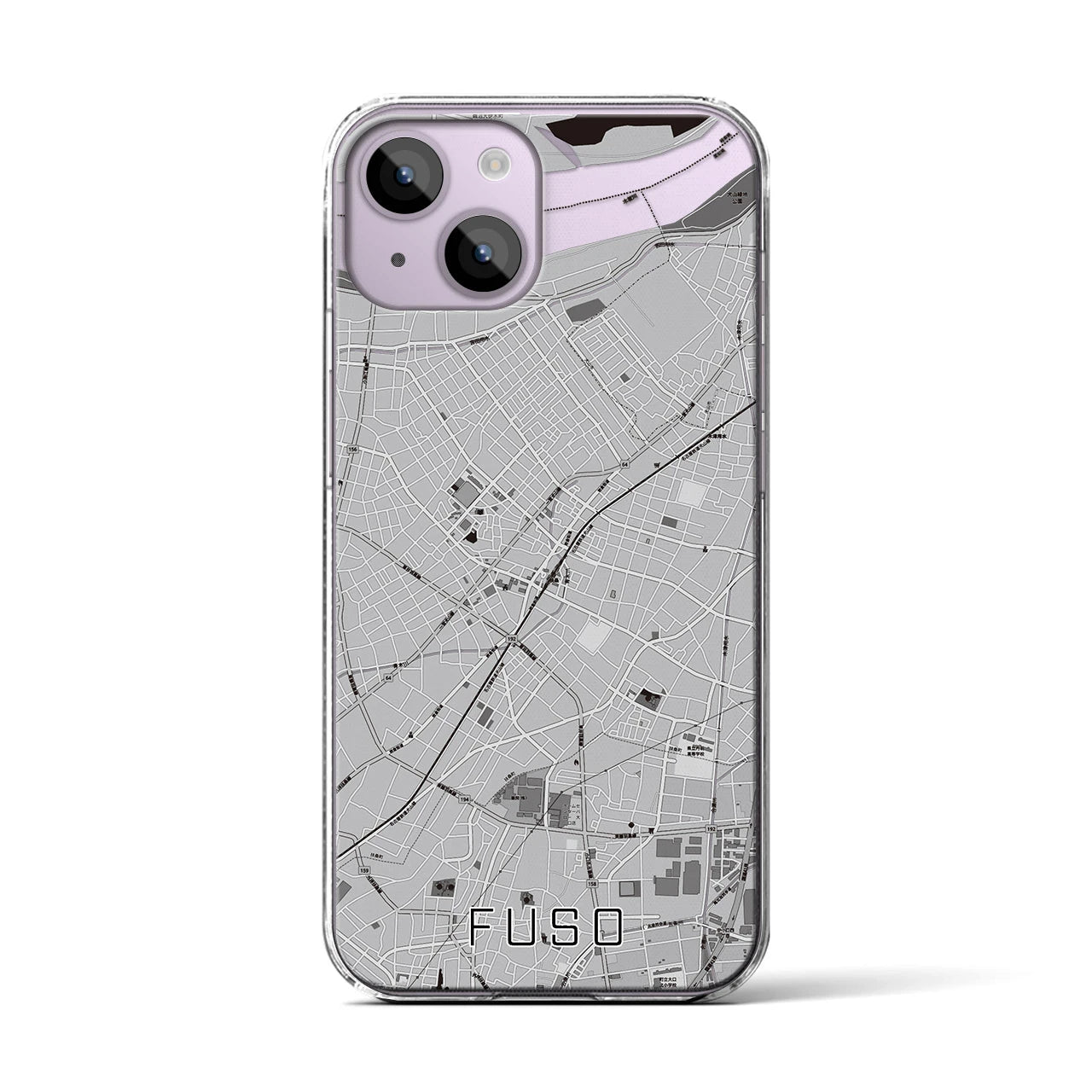 【扶桑（愛知県）】地図柄iPhoneケース（クリアタイプ）