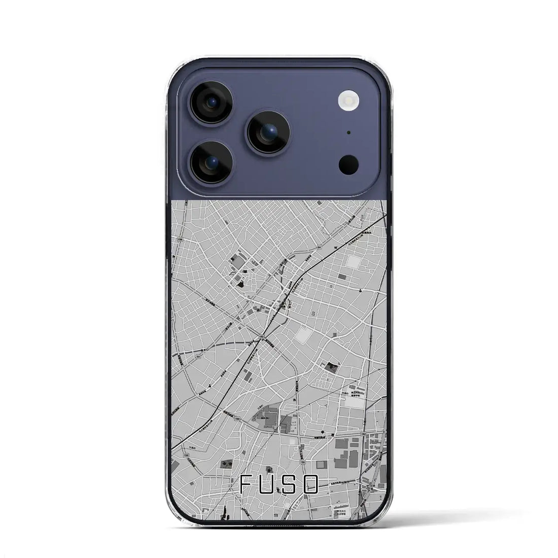 【扶桑（愛知県）】地図柄iPhoneケース（クリアタイプ）モノトーン・iPhone 17 Pro Max 用