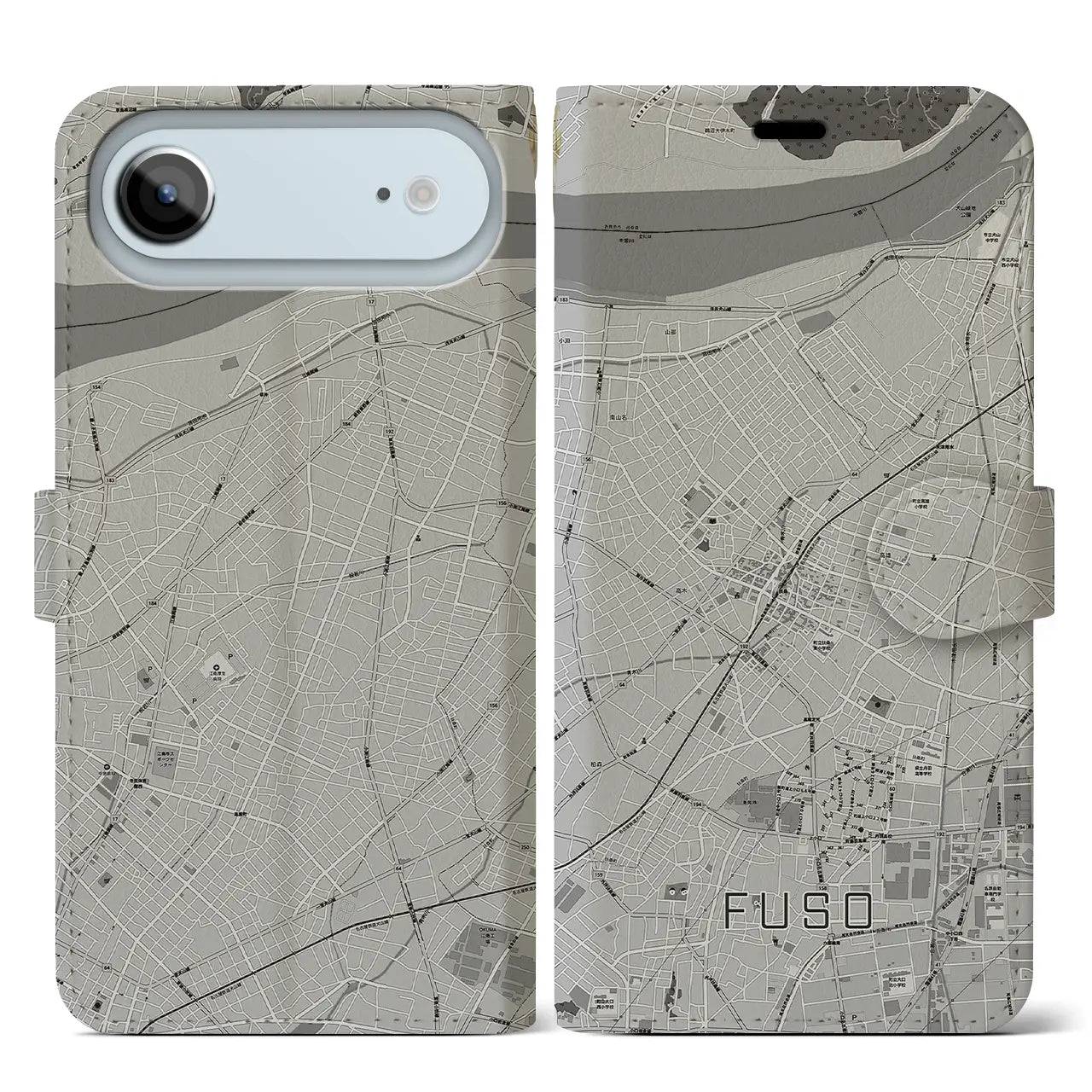 【扶桑（愛知県）】地図柄iPhoneケース（手帳タイプ）