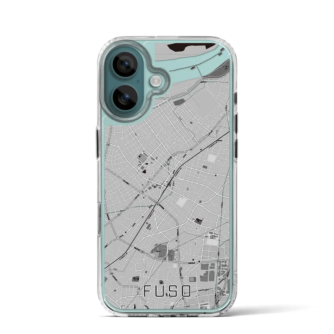 【扶桑（愛知県）】地図柄iPhoneケース（MagSafeタイプ）モノトーン・iPhone 16 Pro 用