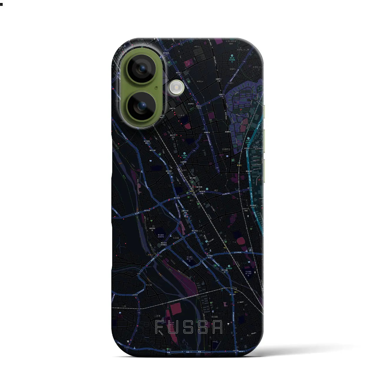 【福生（東京都）】地図柄iPhoneケース（バックカバータイプ）