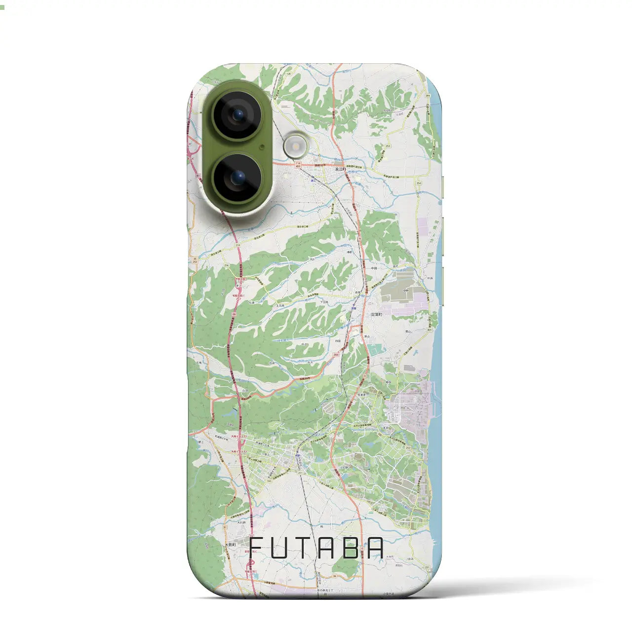 【双葉（福島県）】地図柄iPhoneケース（バックカバータイプ）ナチュラル・iPhone 17 Pro Max 用