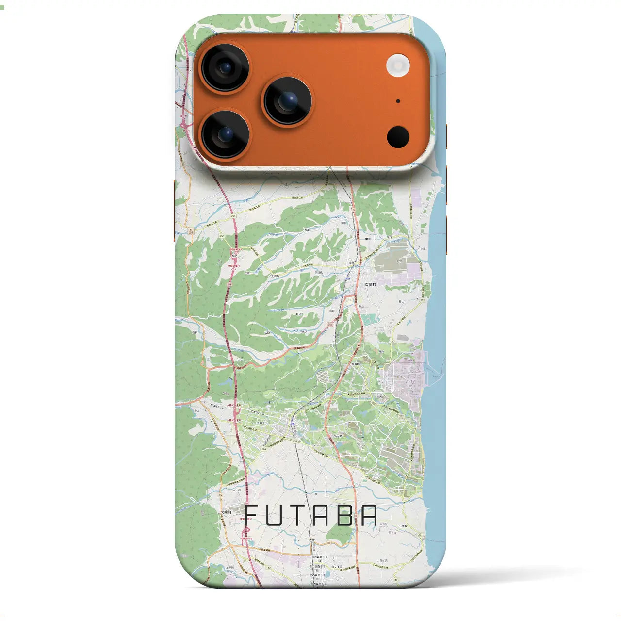 【双葉（福島県）】地図柄iPhoneケース（バックカバータイプ）