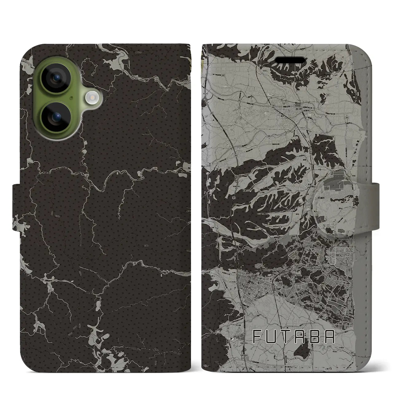 【双葉（福島県）】地図柄iPhoneケース（手帳タイプ）