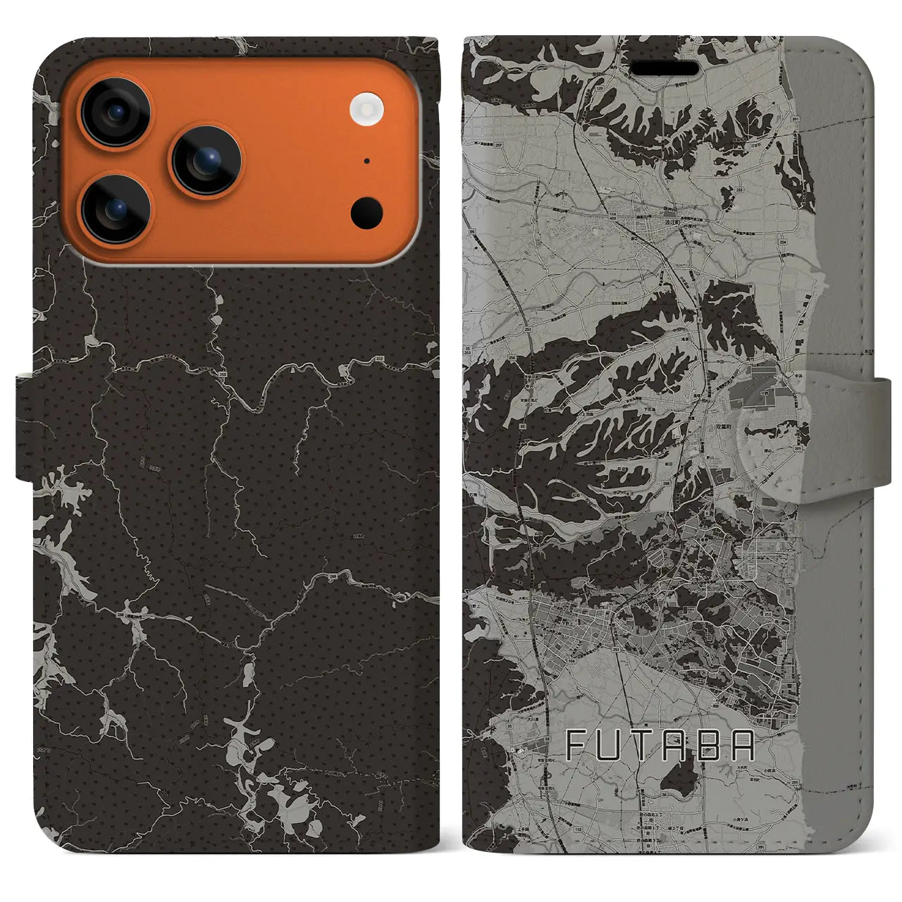 【双葉（福島県）】地図柄iPhoneケース（手帳タイプ）