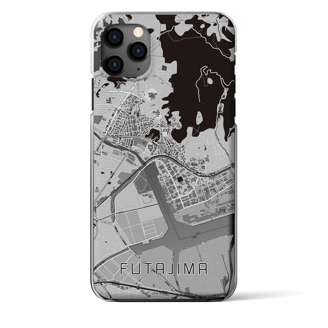 【二島（福岡県）】地図柄iPhoneケース（クリアタイプ）