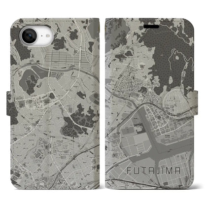 【二島（福岡県）】地図柄iPhoneケース（手帳タイプ）