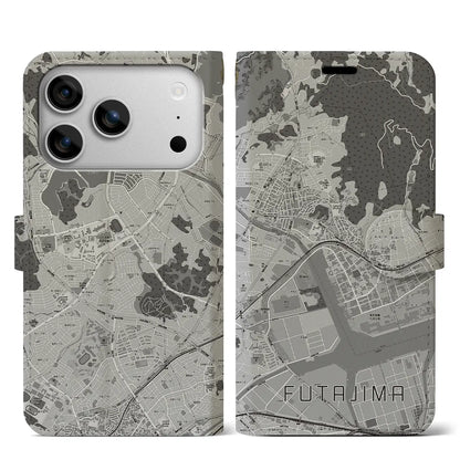 【二島（福岡県）】地図柄iPhoneケース（手帳タイプ）