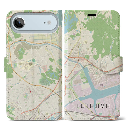 【二島（福岡県）】地図柄iPhoneケース（手帳タイプ）