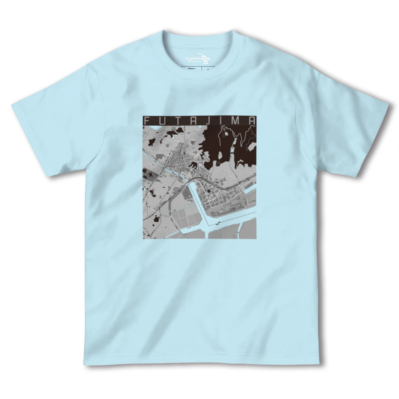 【二島（福岡県）】地図柄ヘビーウェイトTシャツ