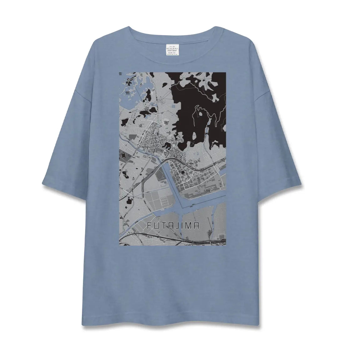 【二島（福岡県）】地図柄ビッグシルエットTシャツ