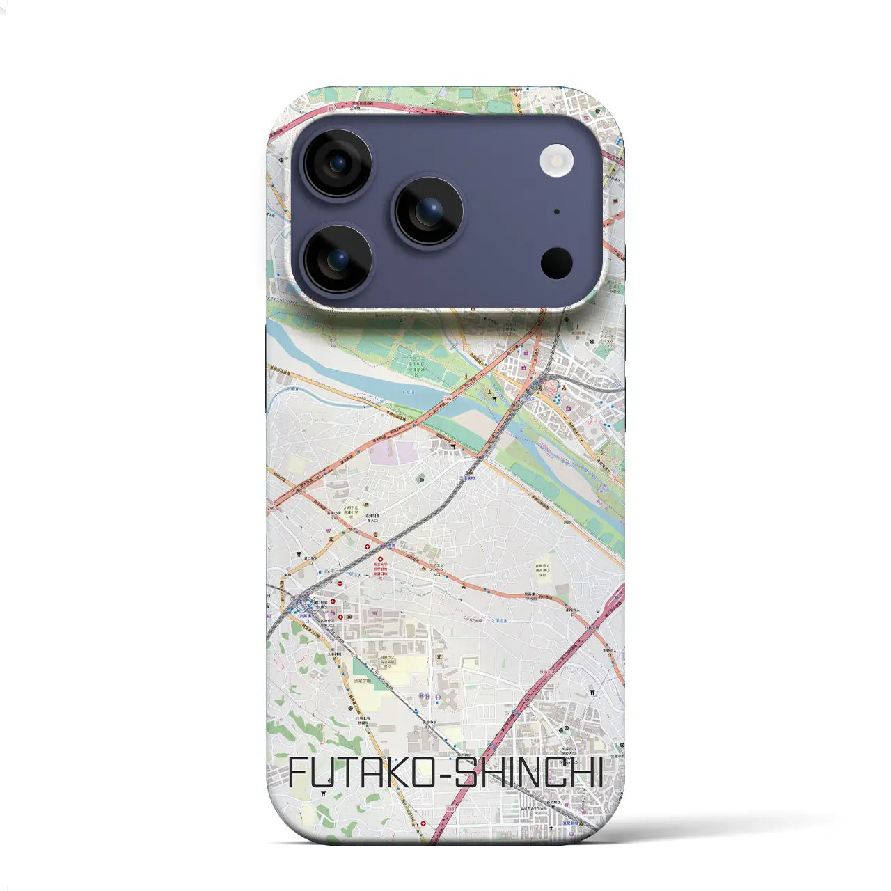 【二子新地（神奈川県）】地図柄iPhoneケース（バックカバータイプ）