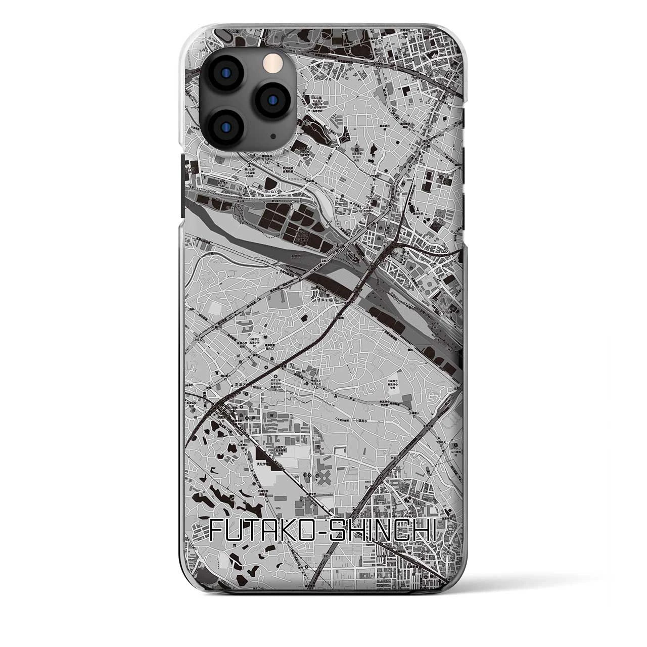 【二子新地（神奈川県）】地図柄iPhoneケース（クリアタイプ）