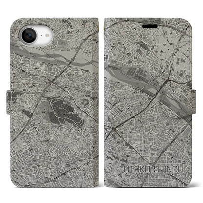 【二子新地（神奈川県）】地図柄iPhoneケース（手帳タイプ）