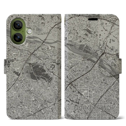 【二子新地（神奈川県）】地図柄iPhoneケース（手帳タイプ）