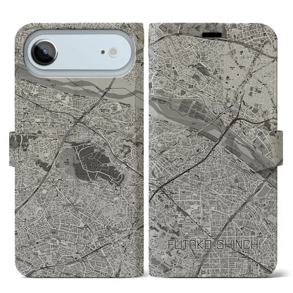 【二子新地（神奈川県）】地図柄iPhoneケース（手帳タイプ）