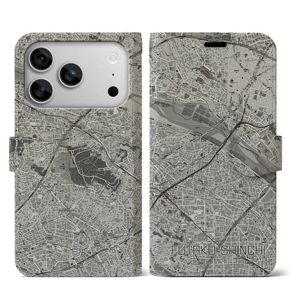 【二子新地（神奈川県）】地図柄iPhoneケース（手帳タイプ）