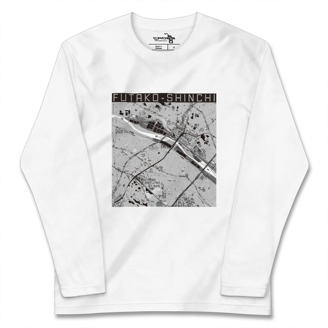 【二子新地(神奈川県)】地図柄ロングスリーブTシャツ