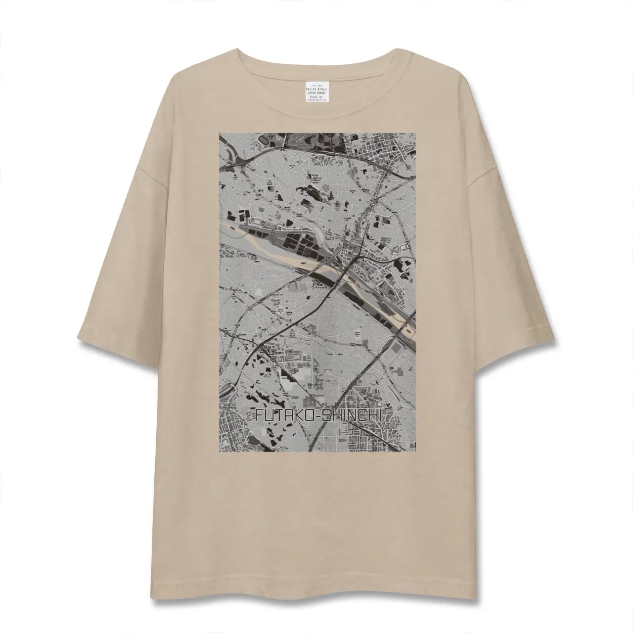【二子新地（神奈川県）】地図柄ビッグシルエットTシャツ
